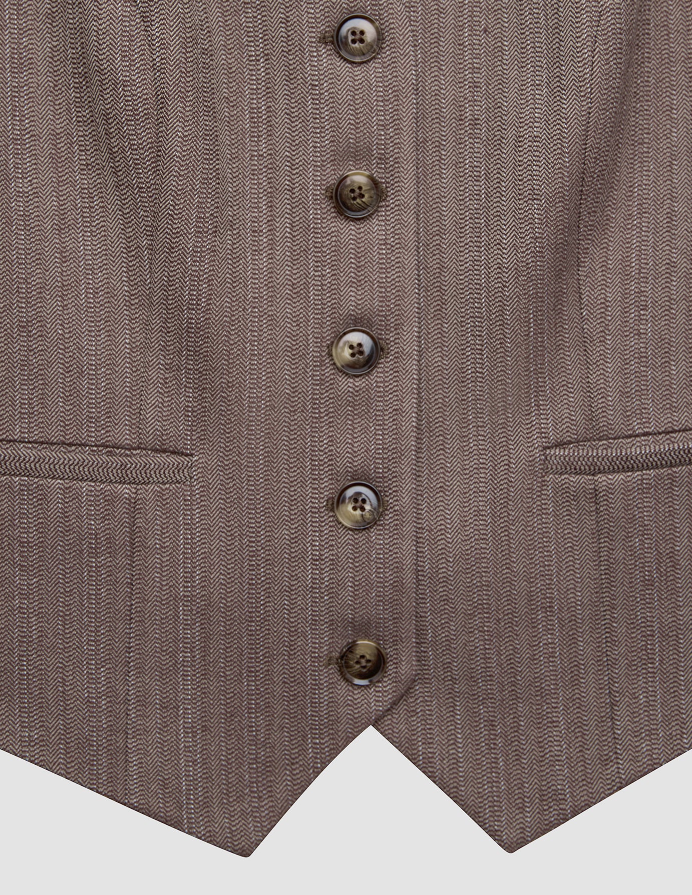 Women Serene Short Vest Brown Stone Herringbone